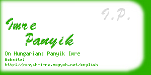 imre panyik business card